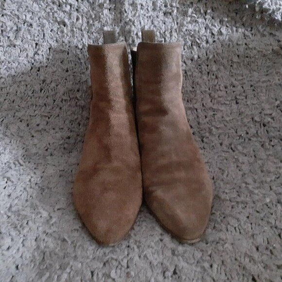 AQUATALIA-Fausta-Cognac Brown Suede-Slip-On Ankle Bootie-Sz 6.5-Excellent - Picture 4 of 8